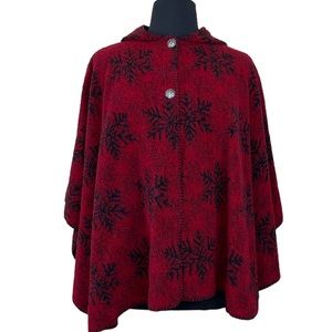 The Vermont Country Store *LIKE NEW* Wool Blend Fleece Hooded Poncho Cape